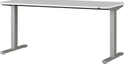 Schreibtisch ISORNO 160 x 80 cm Lichtgrau/ silberfarbig