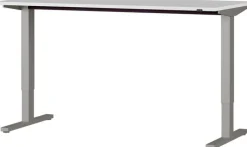 Schreibtisch ISORNO 160 x 80 cm Lichtgrau/ silberfarbig