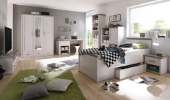 Kinder Schreibtisch LUCA 141 x 77 x 81 cm weiß/ braun