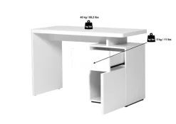 Schreibtisch Weiß Hochglanz ca. 120 x 76 x 55 cm