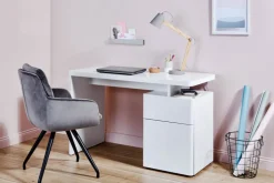 Schreibtisch Weiß Hochglanz ca. 120 x 76 x 55 cm