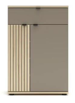 Schuhschrank 70 x 103 cm Basalt supermatt/Riva-Eiche-Dekor