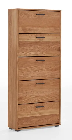 Schuhschrank 78 x 170 cm Eiche furniert/geölt