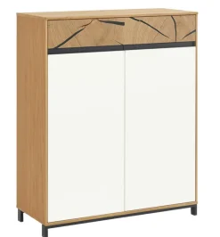 Schuhschrank KASTINA Eiche Bianco/ Lack weiß