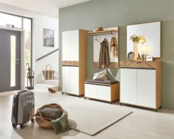 Schuhschrank KASTINA Eiche Bianco/ Lack weiß