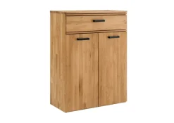 Schuhschrank LIDO 80 x 108 cm Astige Eiche massiv naturbelassen geölt