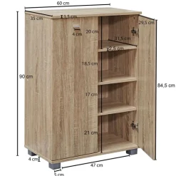 Schuhschrank NIMES 60 x 90 cm Sonoma Eiche