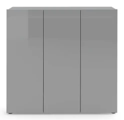 Schuhschrank VERONA 120 x 115 cm Grau Lack Dekor