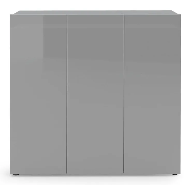 Schuhschrank VERONA 120 x 115 cm Grau Lack Dekor