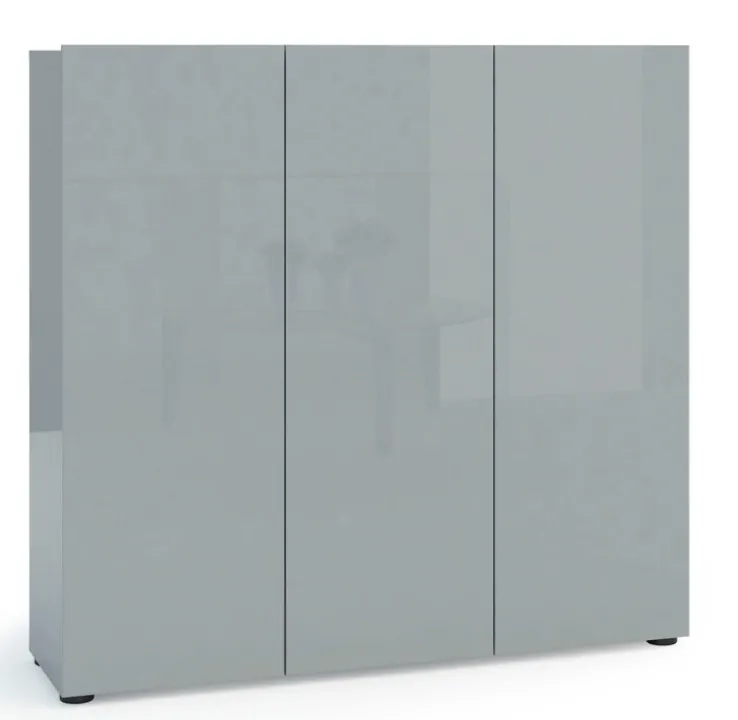 Schuhschrank VERONA 120 x 115 cm Grau Lack Dekor