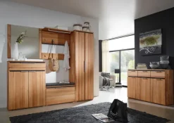 Schuhschrank VICENZA 80 x 108 cm Kernbuche massiv natur geölt/Absetzung Anthrazit gebeizt