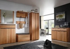 Schuhschrank VICENZA 80 x 108 cm Kernbuche massiv natur geölt/Absetzung Anthrazit gebeizt