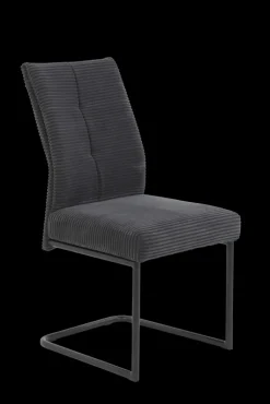 Schwingstuhl DAGMAR 2er Set Cordstoff anthrazit