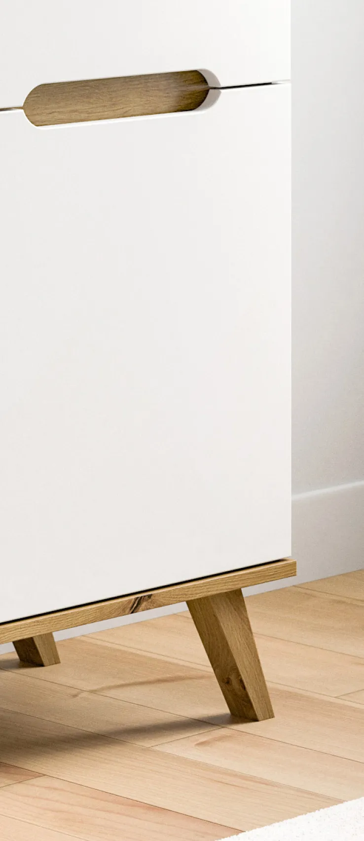 QUARTIER Sekretär SCANDI 110x118 cm Weiß Braun Nox Oak Nachbildung