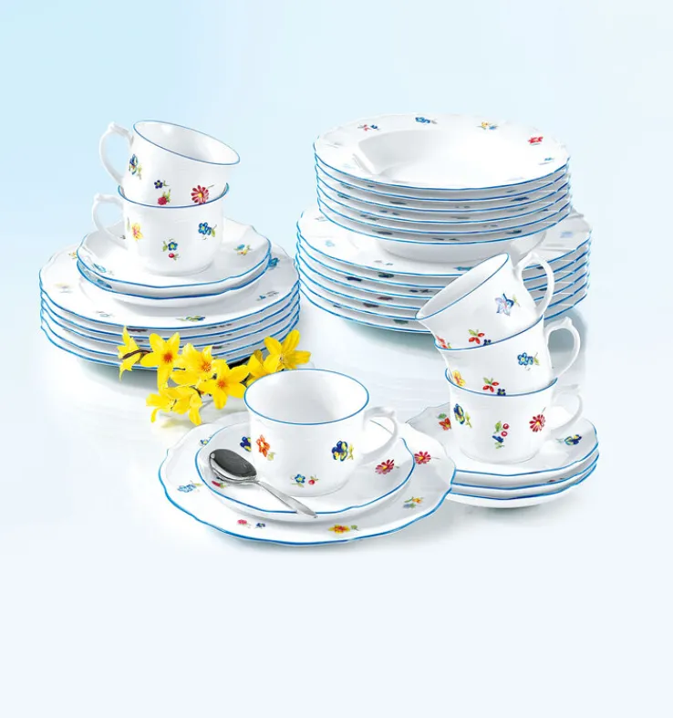Seltmann Weiden Tafelservice SONATE NOSTALGIE 12-teilig Weiß mit Streublumendekor