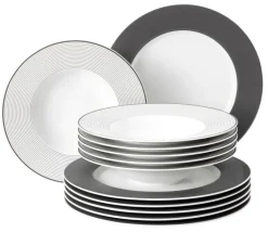 Seltmann Weiden Tafelservice NO LIMITS 12-teilig anthrazit/ weiß