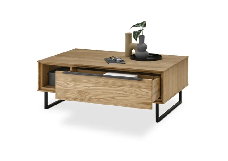 set one by Musterring Couchtisch Jackson 110 x 40 cm Eiche furniert/Eiche Nachbildung