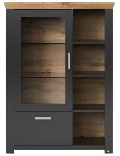 set one by Musterring Highboard YORK 13 anthrazit /Eiche Artisan