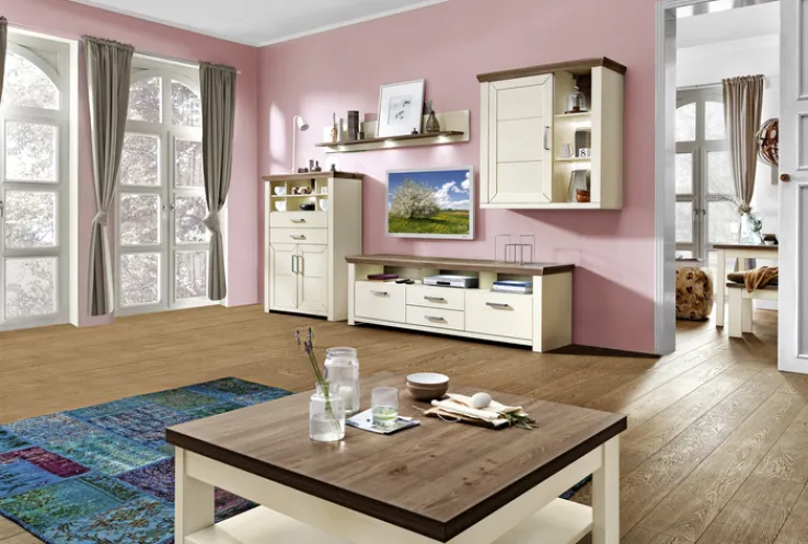 set one by Musterring Highboard YORK weiß/braun