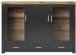 set one by Musterring Highboard YORK 57 anthrazit /Eiche Artisan