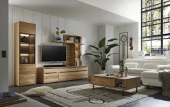 set one by Musterring Vitrine JACKSON 50 x 198 cm Eiche massiv/Eiche furniert