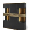 set one by Musterring Vitrine QUINCY  135x155 cm Anthrazit/Coast Evoke Eiche