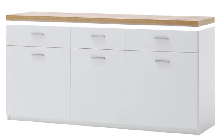 QUARTIER Sideboard AARON weiß/ braun