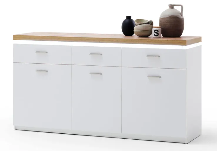 QUARTIER Sideboard AARON weiß/ braun