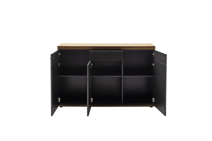 Sideboard BOGOTA 150 x 96 cm Wildeiche massiv/anthrazit