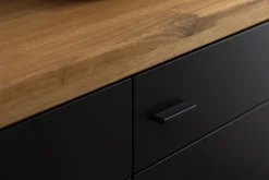 Sideboard BOGOTA 150 x 96 cm Wildeiche massiv/anthrazit