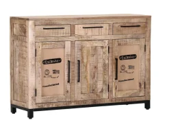 QUARTIER Sideboard CHASE 130 x 86 cm Mango massiv/schwarz