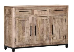 QUARTIER Sideboard CHASE 130 x 86 cm Mango massiv/schwarz