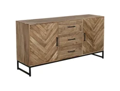 QUARTIER Sideboard LUANDA 160 x 80 cm Akazie massiv natur/schwarz