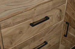 QUARTIER Sideboard LUANDA 160 x 80 cm Akazie massiv natur/schwarz