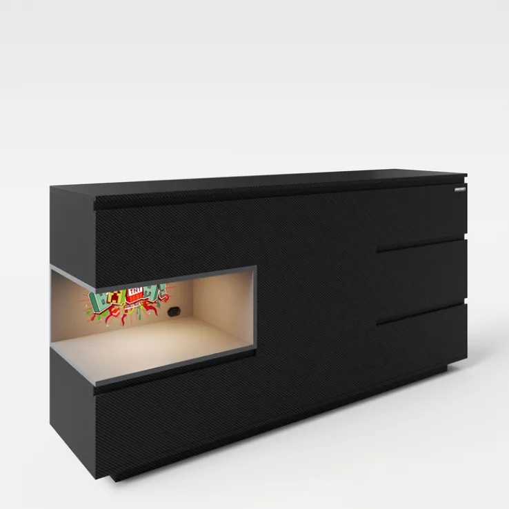 Sideboard MINECRAFT 160 cm schwarz/ grau