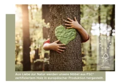 QUARTIER Sideboard SCANDI 185x95x40 cm Weiß Braun Nox Oak Nachbildung