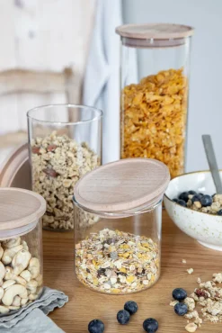 SIMAX Vorratsglas mit Holzdeckel 1500 ml Sicherheitsglas transparent