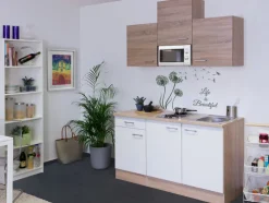 QUARTIER Singleküche JACK Weiß/Eiche Sonoma NB ca.150 cm