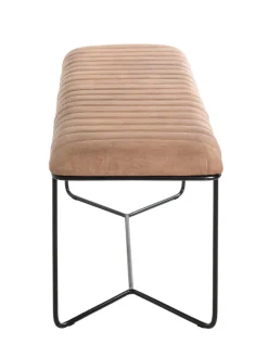 Sitzbank 100 x 48 cm Lederbezug braun/schwarz