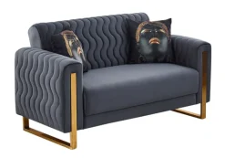 QUARTIER Sofa 2-Sitzer LUANDA grau-blau