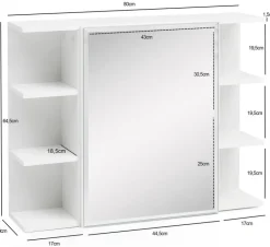 Spiegelschrank 80 x 65 cm weiß