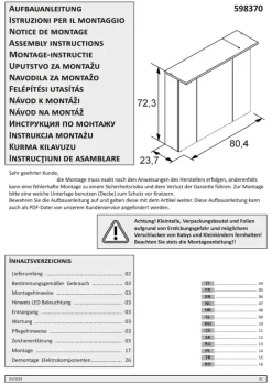 Spiegelschrank NORA 80,5 x 72,3 cm Eiche Landhaus