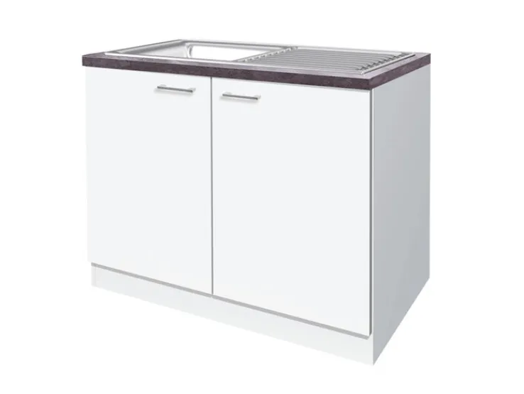 QUARTIER Spülenunterschrank PETE weiß