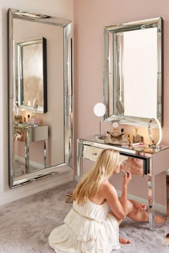 kela Standspiegel rund SILVANA 38 cm Rahmen silberfarbig