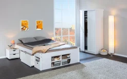 Kinder Stauraum-/Funktionsbett LAURO 180 x 200 cm weiß