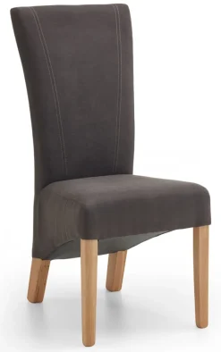 Stuhl CASHBA 2er Set Stoffbezug dunkelbraun