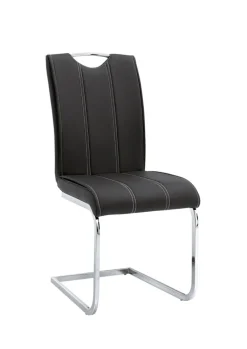 CASAVANTI Stuhl LUNA 4er Set Lederlook Schwarz