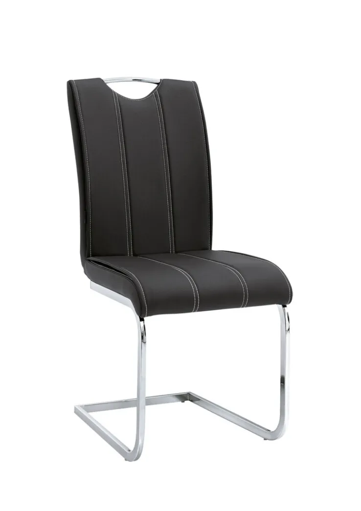 CASAVANTI Stuhl LUNA 4er Set Lederlook Schwarz