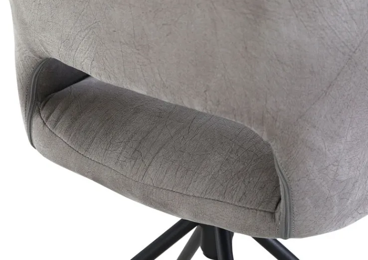 QUARTIER Stuhl MIKE hellgrau/schwarz ZickZackNaht