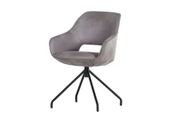 QUARTIER Stuhl MIKE hellgrau/schwarz ZickZackNaht